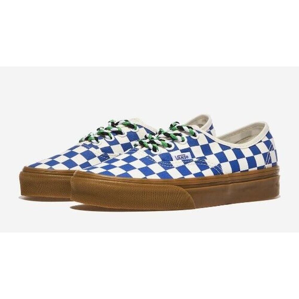 Vans Authentic Checkerboard Blue/White Lace Up Men's Sneakers Shoes Size 8.5